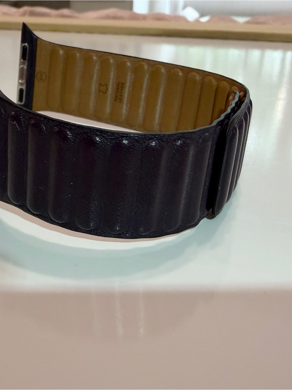 Apple Genuine Leather Band for Apple Watch 45mm in Dark Cherry Size S/M - Picture 9 of 14